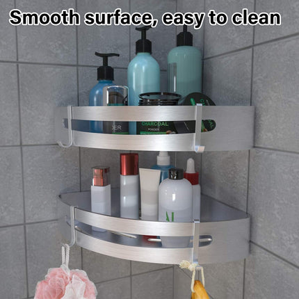 Wall Mounted Bathroom Shelf Triangle Corner Shower Storage Rack for Toiletries