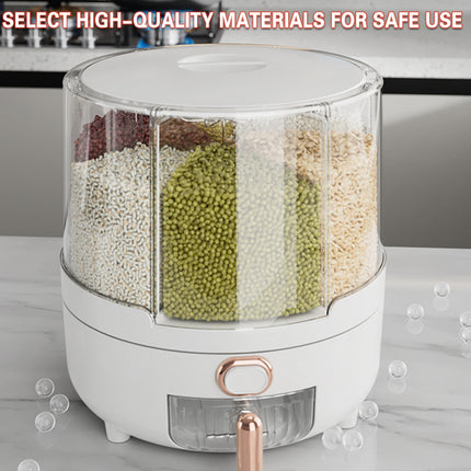 Rotating Grain Dispenser Container 360 Spin PP Multi Compartment 25 x 23.5cm