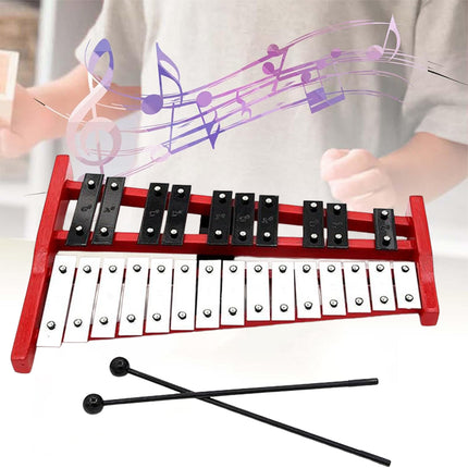 25-Tone Aluminum Plate Xylophone Hand-Strike Kids Music Learning Early Education