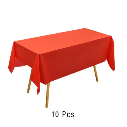 10pcs PEVA Rectangle Tablecloths Solid Colour Waterproof Party Table Covers