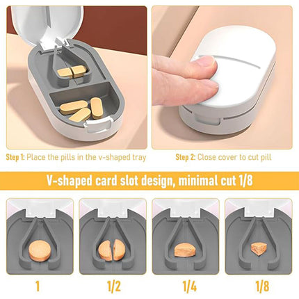 3PCS Tablet Cutter Pill Splitter Portable Medicine Box Pill Organizer Divider