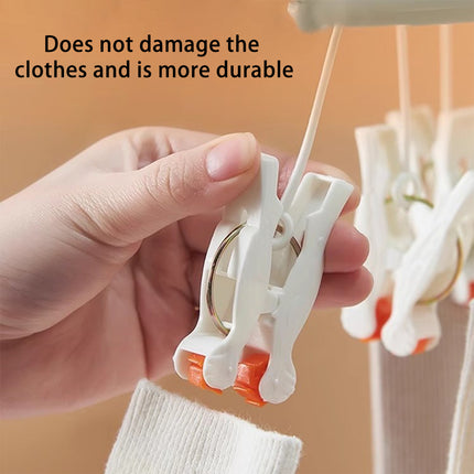 Plastic Socks Drying Rack Multi Clip Clothes Hanger Laundry Organizer Holder