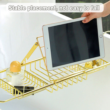 Bathtub Rack Bathroom Storage Shelf Telescopic Adjustable Organiser Tray Home