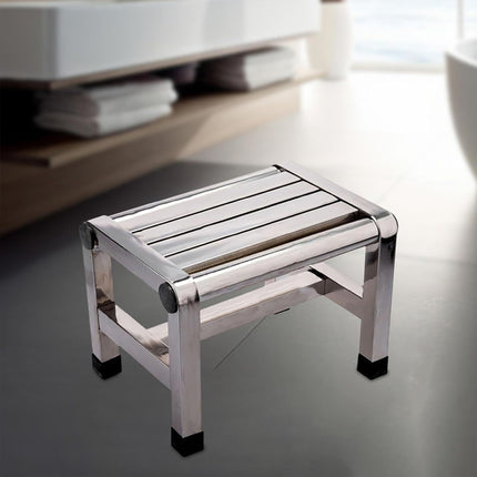 Household Waterproof Stainless Steel Square Stool  Anti Slip Durable SpaceSaving