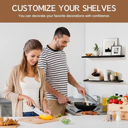 3 PCS Wooden Wall Shelf Single Board Wall Mounted Home Decor Living Room Bedroom