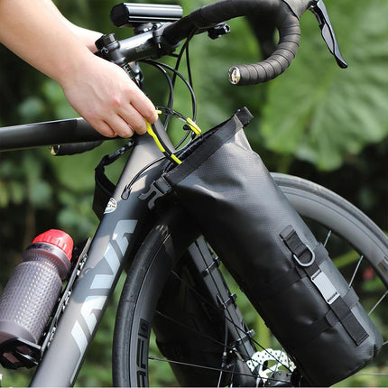 Bike Fork Bag 5L Waterproof TPU Roll Top Front Fork Storage Pouch Universal
