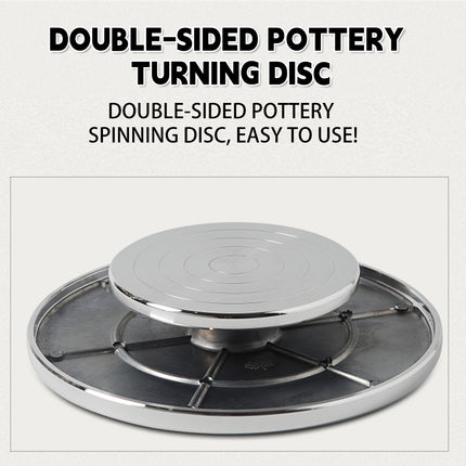 Ceramic Manual Turntable Aluminum Alloy Revolving Stand Double-Sided Usable