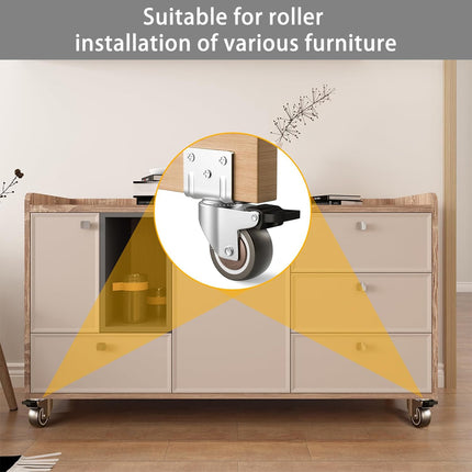 L Type Furniture Casters 4pcs 90-Degree Right Angle Small Wheel Furniture Wheels