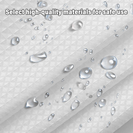 Cold White Waffle Shower Curtain Waterproof Bathroom Curtain Perforation Free