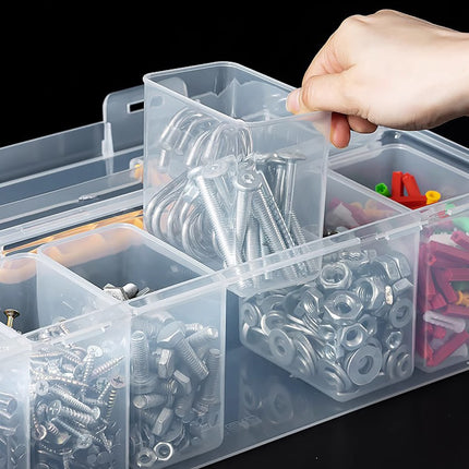 Small Parts Screw Storage Box Transparent Organizer Portable Hardware Toolbox