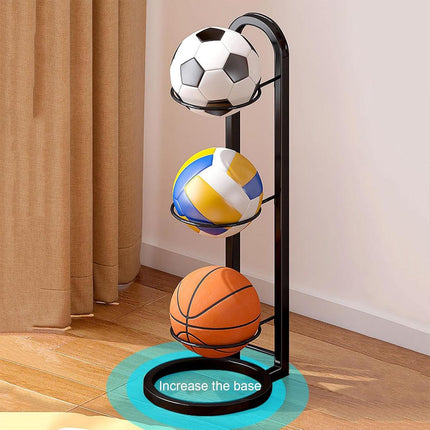 3/4Tier Basketball Stand Ball Organizer Storage Rack Basketball Equipment Holder