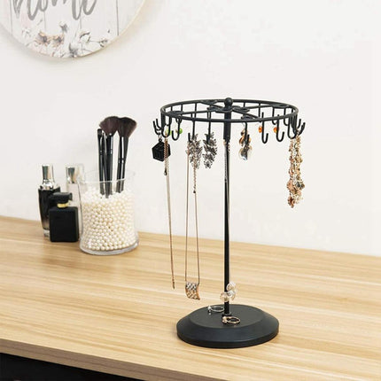 Iron Jewellery Rack Rotating Necklace Display Stand Jewellery Organiser Storage