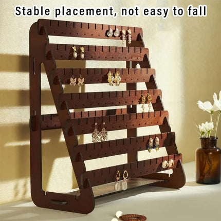 Vintage Wooden Earring Holder Jewelry Display Stand Organizer for Earrings