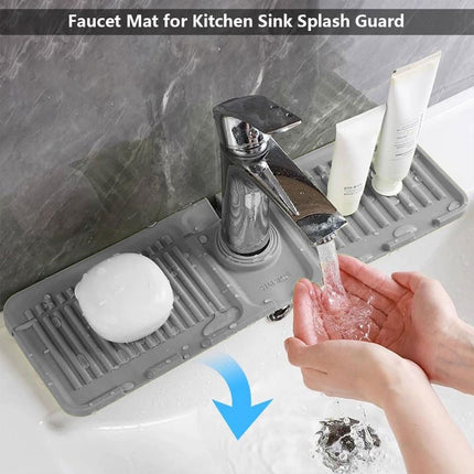 Faucet Draining Pad Narrow Sink Splash Guard Mat for Washbasin Water Catcher