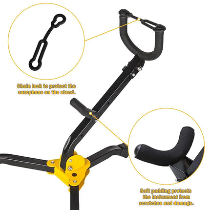 Portable Foldable Alto Tenor Saxophone Stand Stable Non Slip For Music Practice
