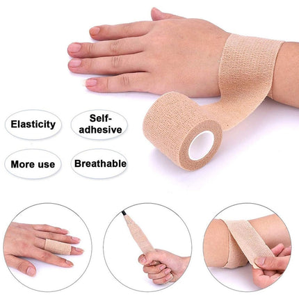 6PCS Self Adhesive Elastic Wrap Non Woven Cohesive Tape for Sports and Daily Use