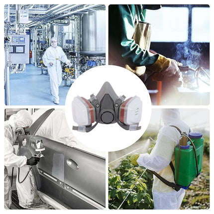 7PCS Protective Mask Set Respirator Spray Paint Renovation Dust Protection
