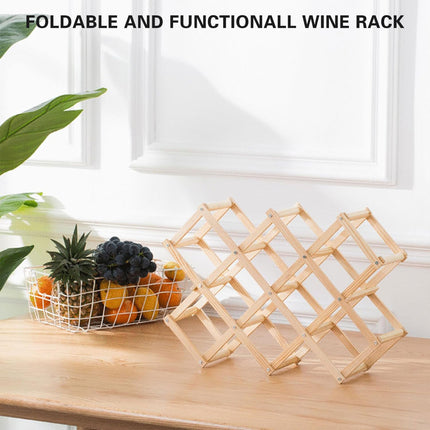 Wine Rack Wooden Display Rack Holds 5 or 10 Bottles for Home Decor Sturdy Durable