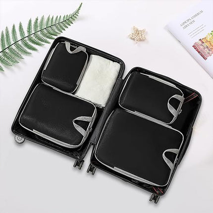 4PCS Storage Compression Bags Luggage Travel Packing Cubes Organiser Suitcases