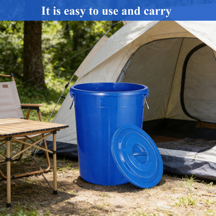 Large Round Plastic Utility Bucket with Lid Heavy Duty Garden Cleaning