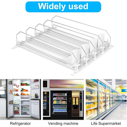 4pcs Automatic Beverage Pusher E Shape Shelf Organizer Supermarket Bottle Rack
