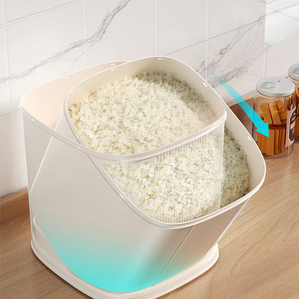 Rotating Rice Bucket Durable Large Capacity for Kitchen Grain Flour Rice Use