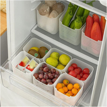 6pcs Fridge Organizer Storage Boxes Clear Plastic Refrigerator Sorting Bins