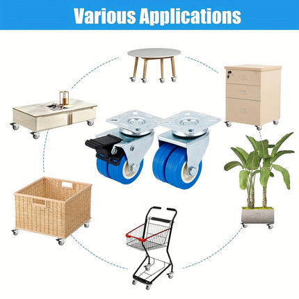 4pcs Casters Movable Wheels Heavy Duty Swivel Locking Caster Wheel For Furniture