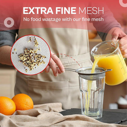 Premium 3pcs Stainless Steel Handheld Flour Sifter Mesh Strainer Funnel Set