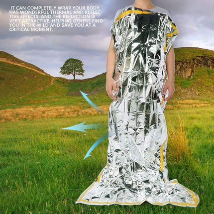 2PCS Outdoor Emergency Survival Sleeping Bag Blanket Keep Warm Reflection