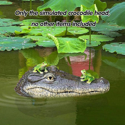 Floating Alligator Head Pond Ornament Garden Pool Animal Decor Simulation Model