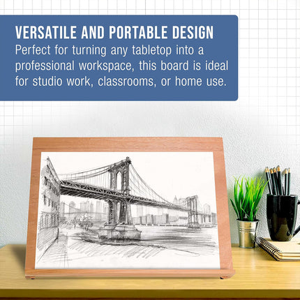 Tabletop Solid Wood Easel Wooden Display Stand Natural Wood Adjustable Durable