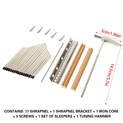 17-Tone Keyboard Set with Soundboard and Tuning Hammer for Musical Instrument