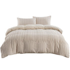 Bedding Set 3PCS Quilt Cover Pillowcase Soft Microfiber Queen Size Bedroom Decor