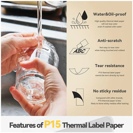 Transparent Thermal Label Printer Paper Roll Self Adhesive 220pcs Per Roll