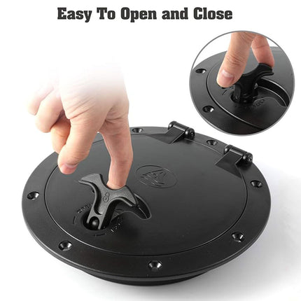 Kayak Hatch Cover 6 Inch Round Black Deck Plate Waterproof Marine Accessory