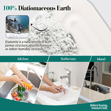 3PCS Bathroom Countertop Water Absorbing Pads Quick Drying Faucet Washbasin Mat