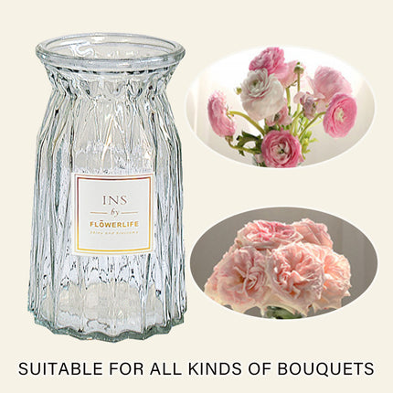 2 Pcs Glass Vase Hydroponic Flower Arrangement Vase for Living Room Decoration