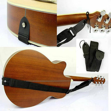 Black Guitar Strap Replacement Adjustable Nylon Belt Acoustic Electric Bass