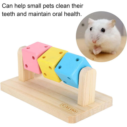 Interactive Hamster Cube Toy Wood Hamster Chew Cube Relieve Boredom Gift
