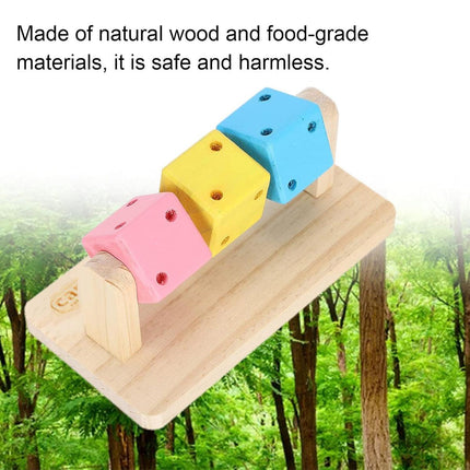 Interactive Hamster Cube Toy Wood Hamster Chew Cube Relieve Boredom Gift