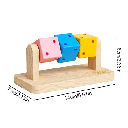 Interactive Hamster Cube Toy Wood Hamster Chew Cube Relieve Boredom Gift