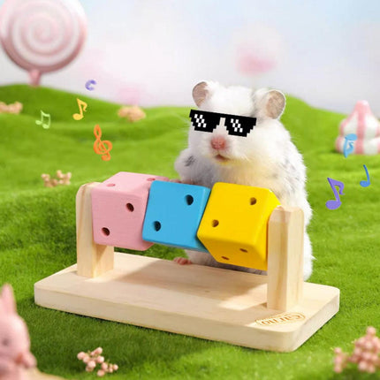 Interactive Hamster Cube Toy Wood Hamster Chew Cube Relieve Boredom Gift