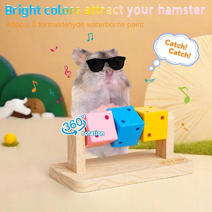 Interactive Hamster Cube Toy Wood Hamster Chew Cube Relieve Boredom Gift
