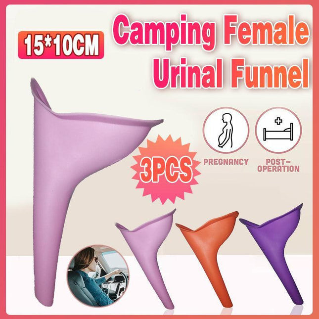 3X Portable Female Woman Ladies She Urinal Urine Wee Funnel Camping Travel Loo - Aimall