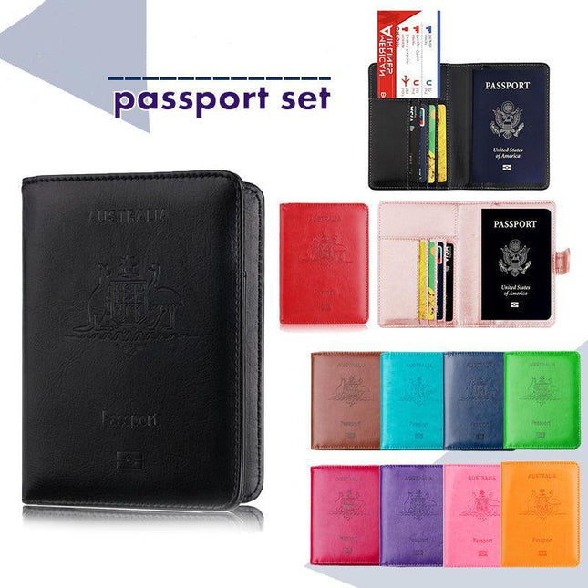 Slim Leather Travel Passport Wallet Holder Rfid Blocking Id Card Case Cover Au - Aimall