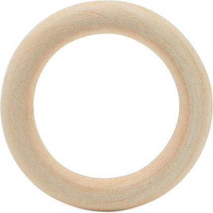 10-30pcs Unfinished Natural Wooden Round Ring Jewelry Making DIY Wood Craft 40mm - Aimall