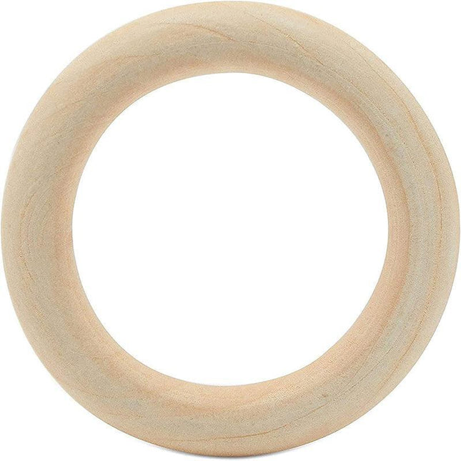 10-30pcs Unfinished Natural Wooden Round Ring Jewelry Making DIY Wood Craft 40mm - Aimall