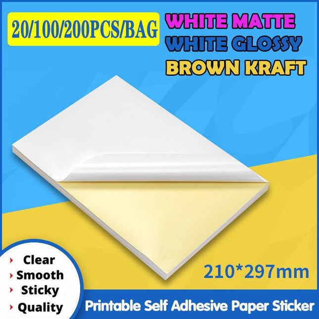 A4 Self Adhesive Sticker Paper Sheet Label Laser Inkjet Print Mailing Address - Aimall