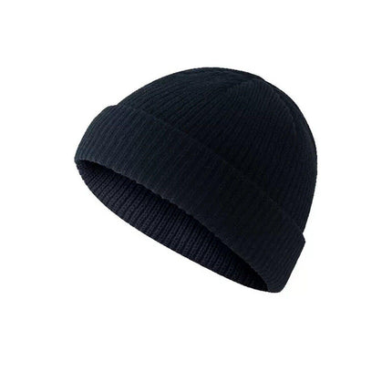 Men Women Mini Fisherman Beanie Winter Spring Hat Soft Knitted Docker Skull Cap - Aimall